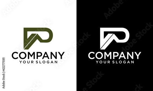 House logo design with initial letter p concept