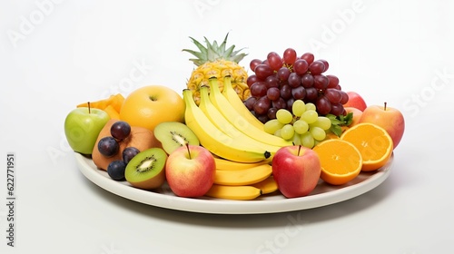 AI generated illustration of a tray with fresh fruits