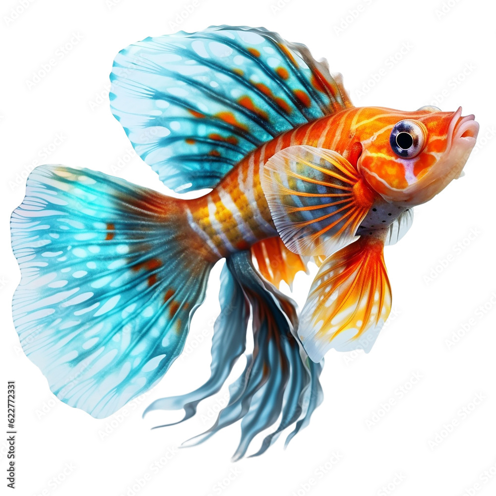 Fototapeta premium mandarin dragonet fish, isolated on transparent background