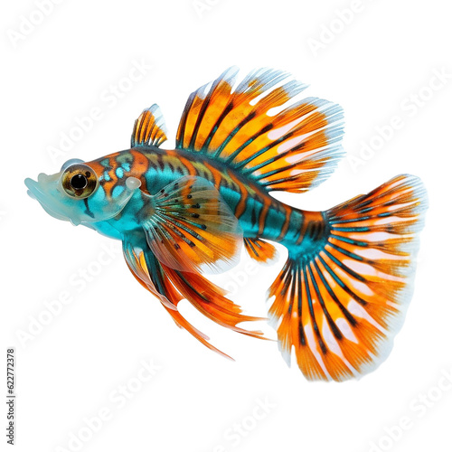 mandarin dragonet fish  isolated on transparent background cutout  generative ai