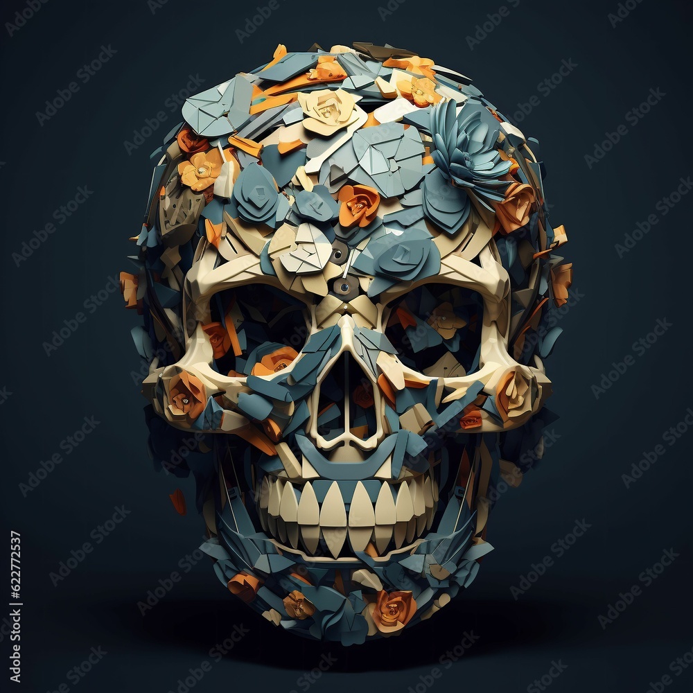 AI generated background with skull AI generated background with skull