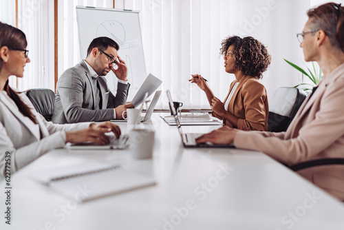 Fotografija very stressful business meeting in the conference room