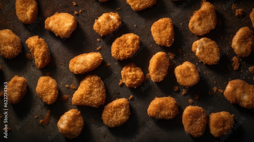 AI generated illustration of fried chicken nuggets AI generated illustration of fried chicken nuggets