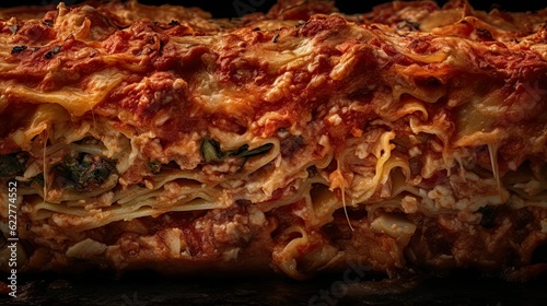 AI generated illustration of a delicious Lasagna