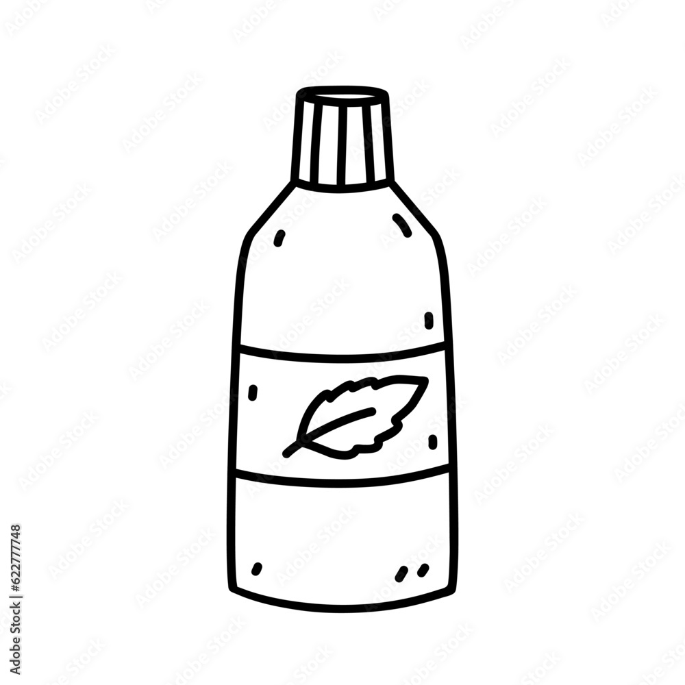 Mouthwash isolated on white background. Oral hygiene. Vector hand-drawn illustration in doodle style. Perfect for decorations, logo, various designs. Mouthwash isolated on white background. Oral hygiene. Vector hand-drawn illustration in doodle style. Perfect for decorations, logo, various designs.