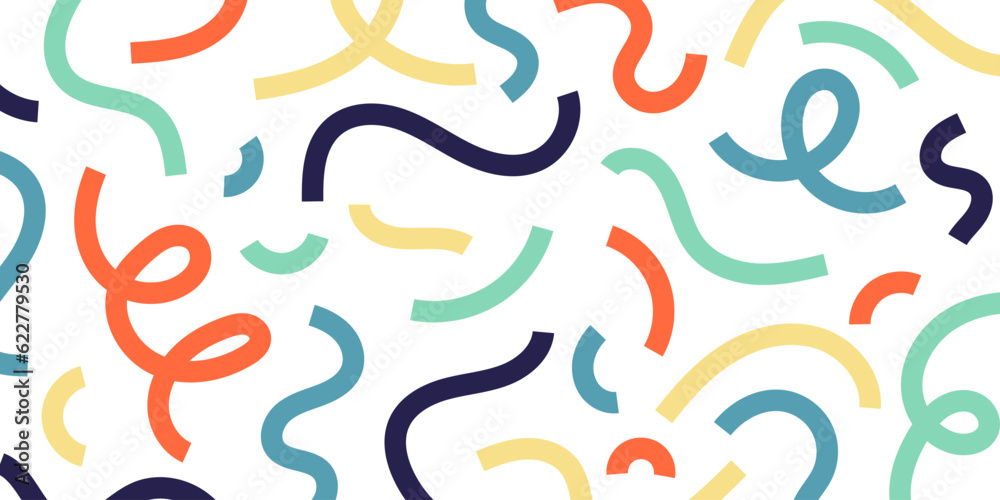 Fun colorful seamless pattern. Creative doodle abstract style art background for kids. Trendy texture design with contemporary basic shapes. Vector illustration Fun colorful seamless pattern. Creative doodle abstract style art background for kids. Trendy texture design with contemporary basic shapes. Vector illustration