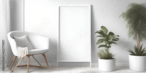 white empty poster mockup