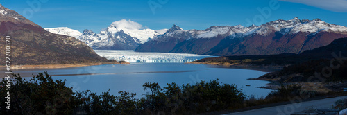 Frente del glaciar Perito Moteno sobre el brazo Rico en el sur patagonico photo