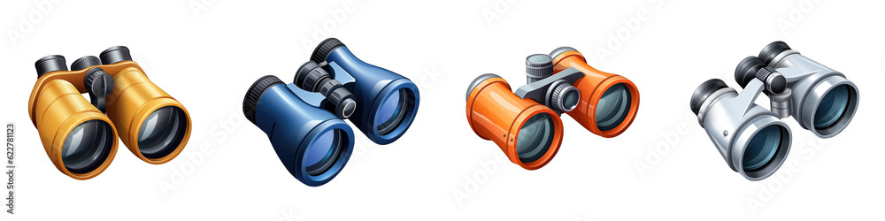 Binoculars clipart collection, vector, icons isolated on transparent background