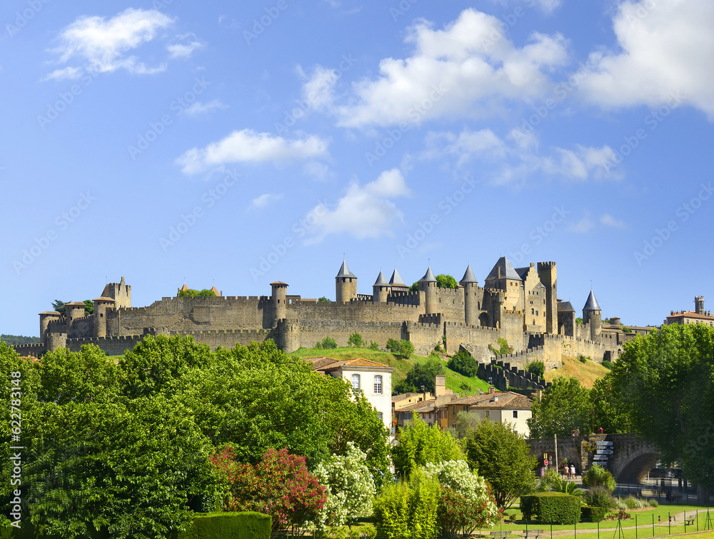 Walls around Carcassonne – Cite de Carcassonne, France, UNESCO World Heritage site