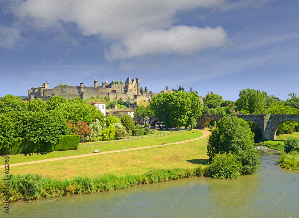 Walls around Carcassonne – Cite de Carcassonne, France, UNESCO World Heritage site