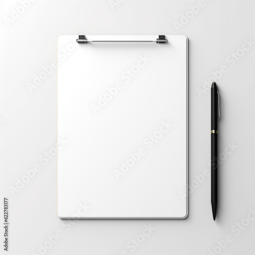blank clipboard with pen, Generative AI © Alchimia
