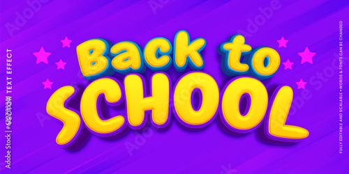 Back to school banner with editable text effect