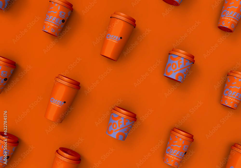 3d Small Medium Large Coffee Cups Mockup Stock Template | Adobe Stock
