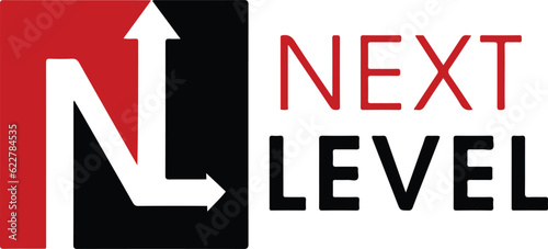 Next level logo, lettering minimalist light logo design for your brand, template, sign, symbol, icon