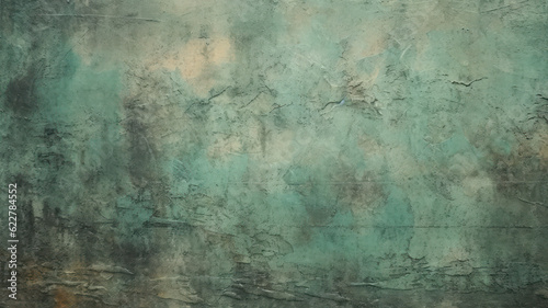Vintage Green Concrete Wall  Textured Background with Tonal Paint