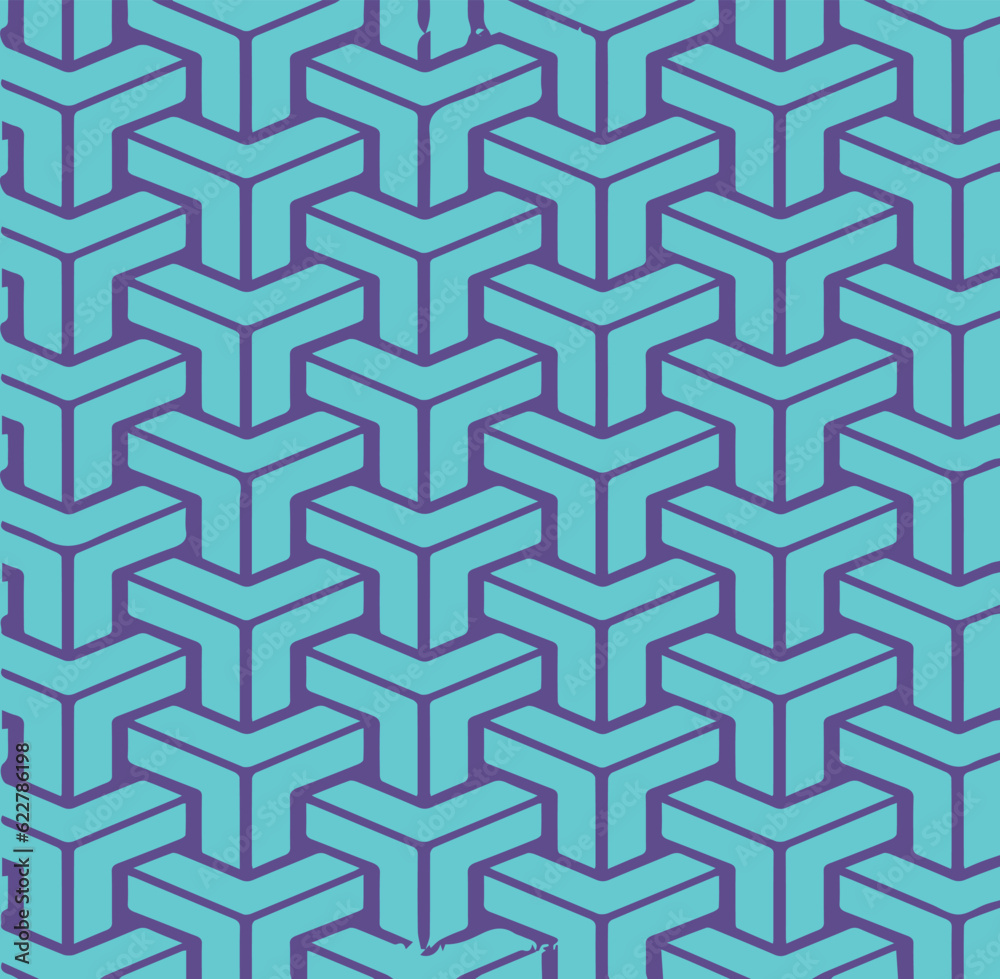 Geometric seamless blue pattern. Geometric seamless vector background.