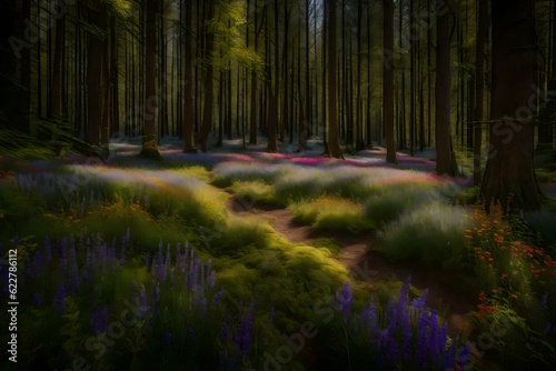 most beautiful forest background Generated Ai technology © zooriii arts