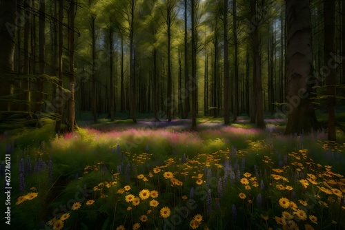 most beautiful forest background Generated Ai technology