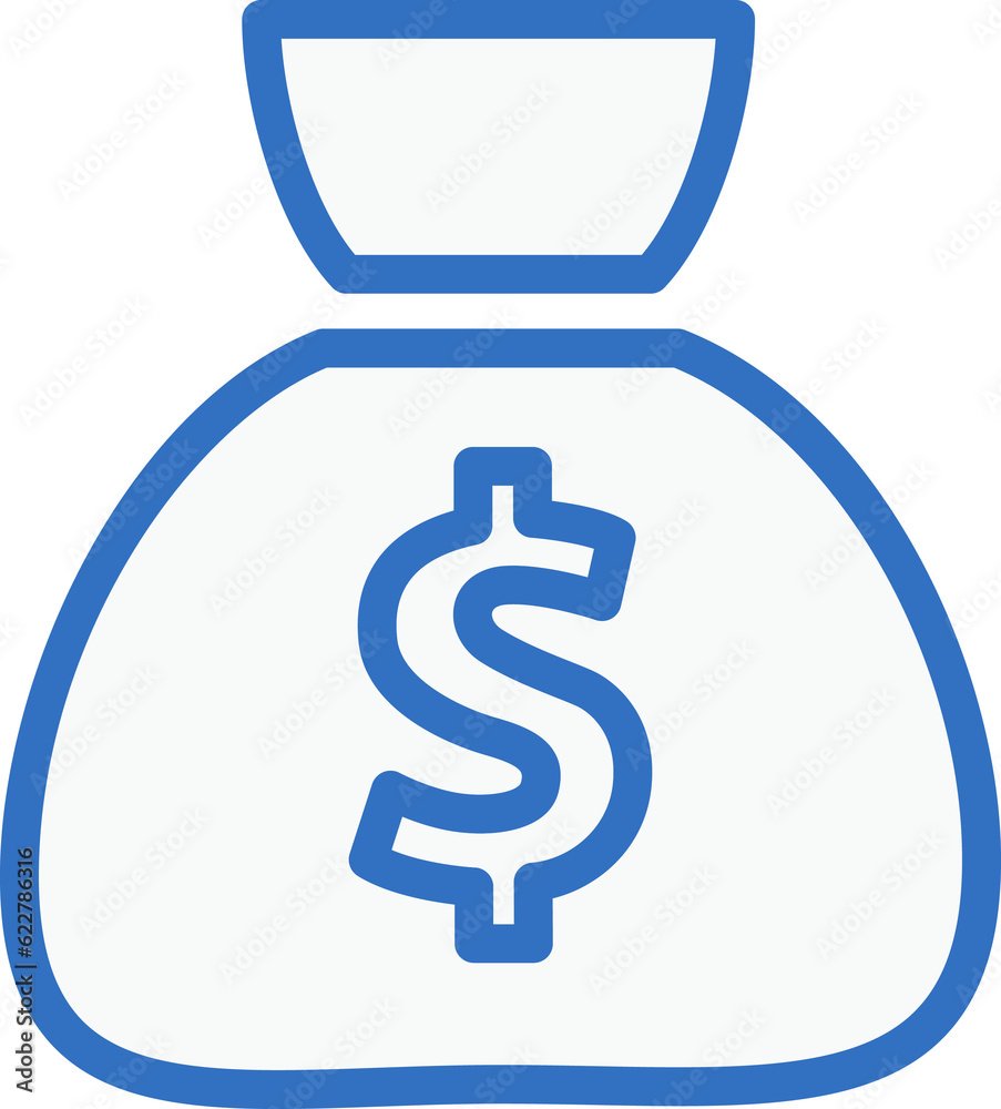 Obraz premium money bag icon line design, monoline icons.