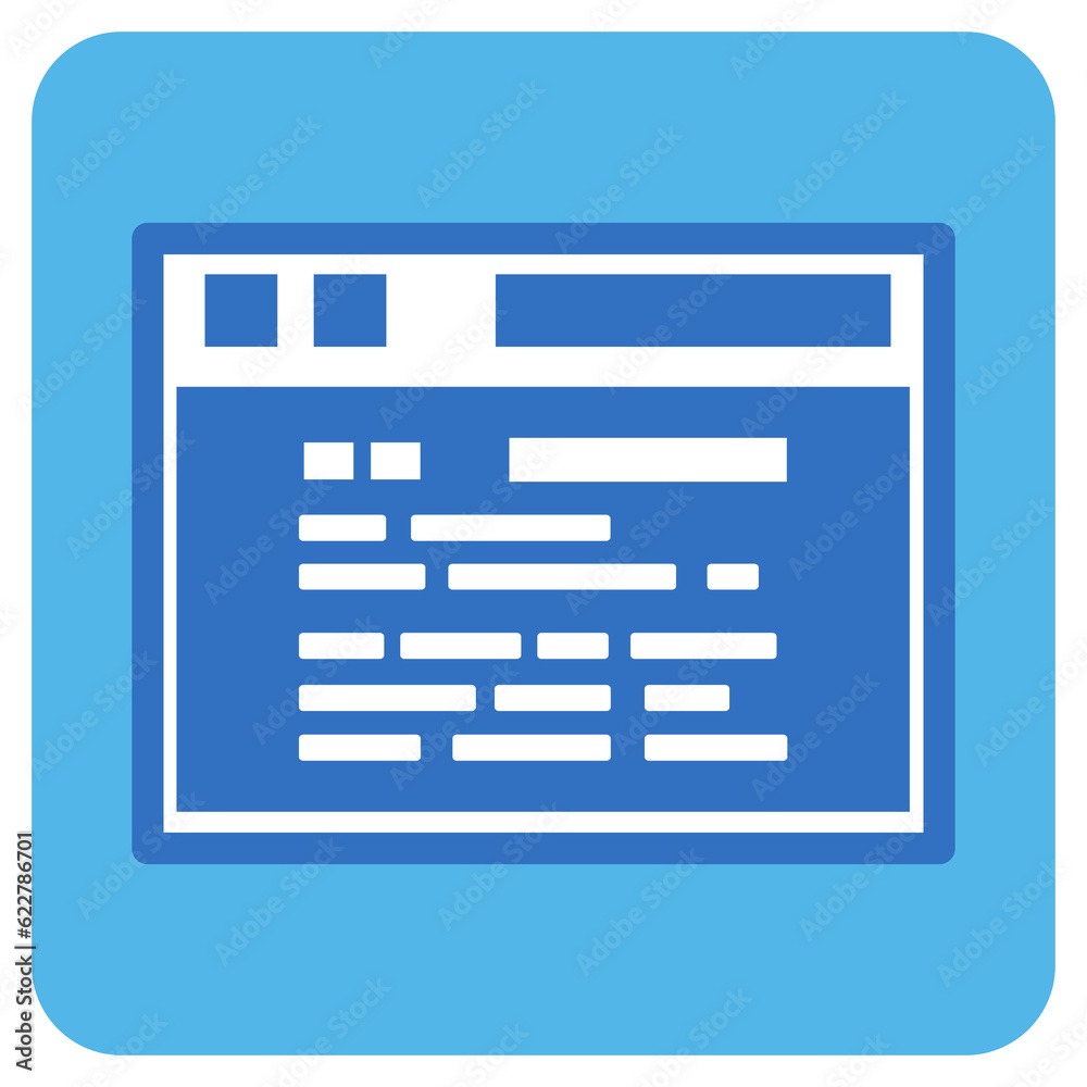 web page flat icon in blue square. web page flat icon in blue square.
