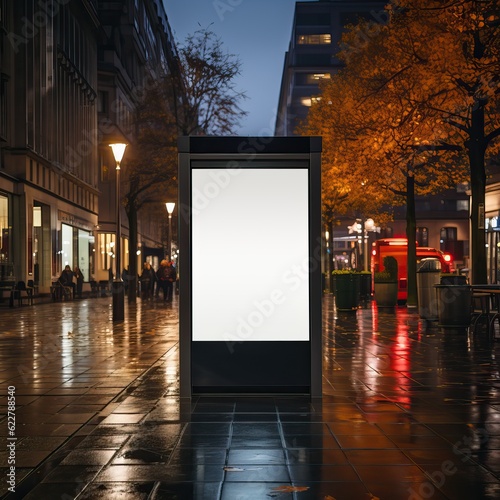 Blank digital signage screen in a public location, ideal for customization, generative ai