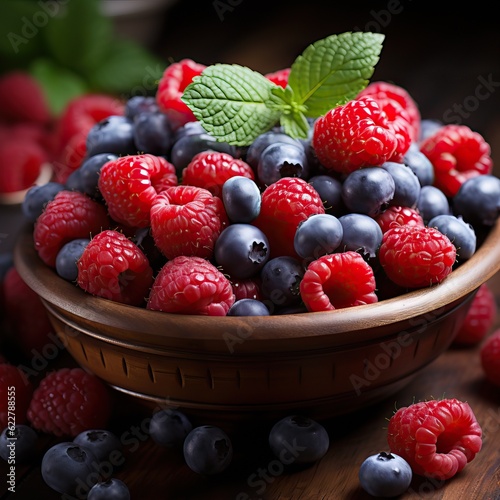 Delicious fresh berries, generative ai