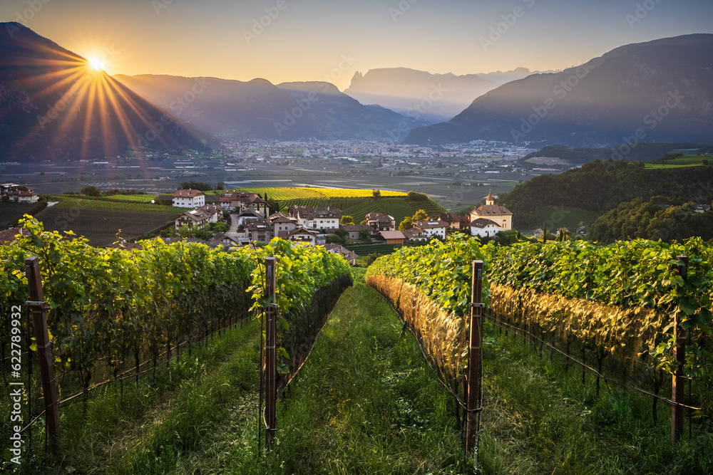 Beautiful scenery in Eppan and the surrounding countryside in South Tyrol.