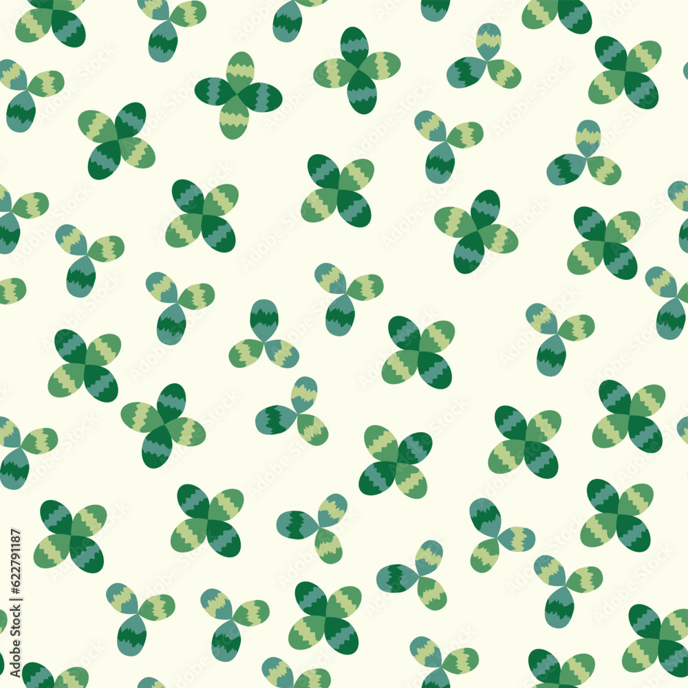 Clover blooming pink seamless pattern. St. Patrick's Day seamless pattern Clover blooming pink seamless pattern. St. Patrick's Day seamless pattern