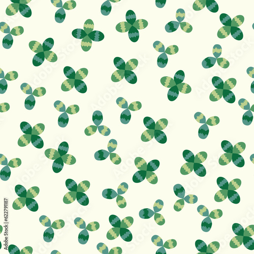 Clover blooming pink seamless pattern. St. Patrick's Day seamless pattern