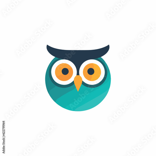 Owl - vector illustration. Icon  logo design in carton doodle style. 2d flat image.