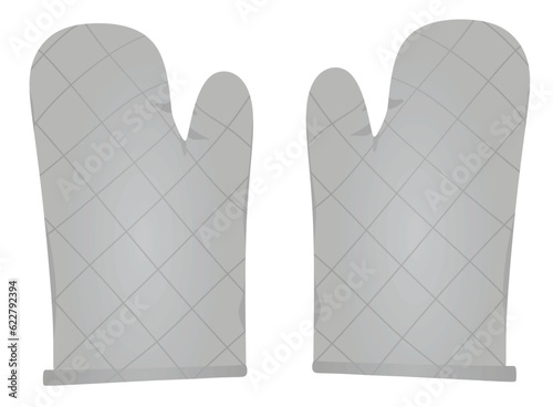 Grey cooking gloves. vector illustration