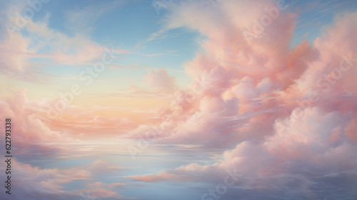 Pastel Cloud Serenity, Generative Ai © oldwar