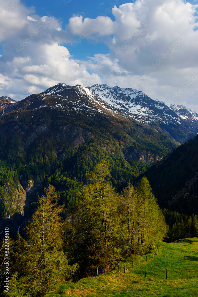 Late spring Alps mountain view from Grossglockner High Alpine Road, Austria, Europe