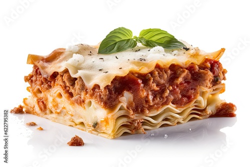 Lasagna Piece, Italian Cuisine Recipe, Cheese Lasagne, Lasagna Portion, Abstract Generative AI Illustration