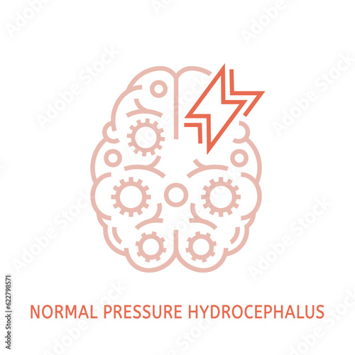 Vector dementia symbol in outline style. Editable illustration photo