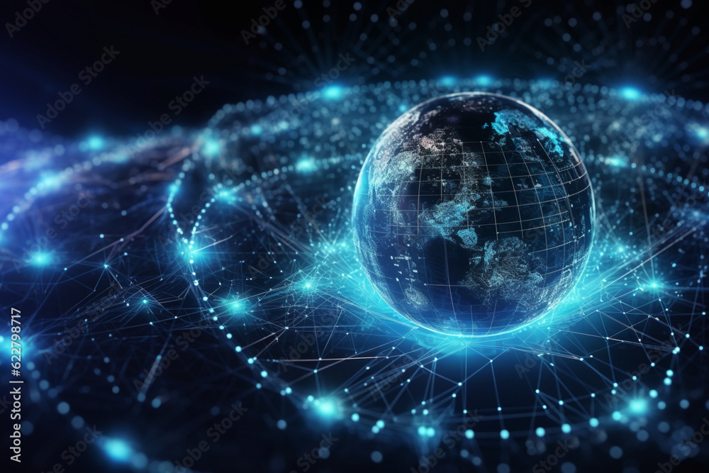 Global business network, digital technology, data exchange concept. Business Intelligence and cloud computing, digital marketing, data processing and blockchain technology Global business network, digital technology, data exchange concept. Business Intelligence and cloud computing, digital marketing, data processing and blockchain technology