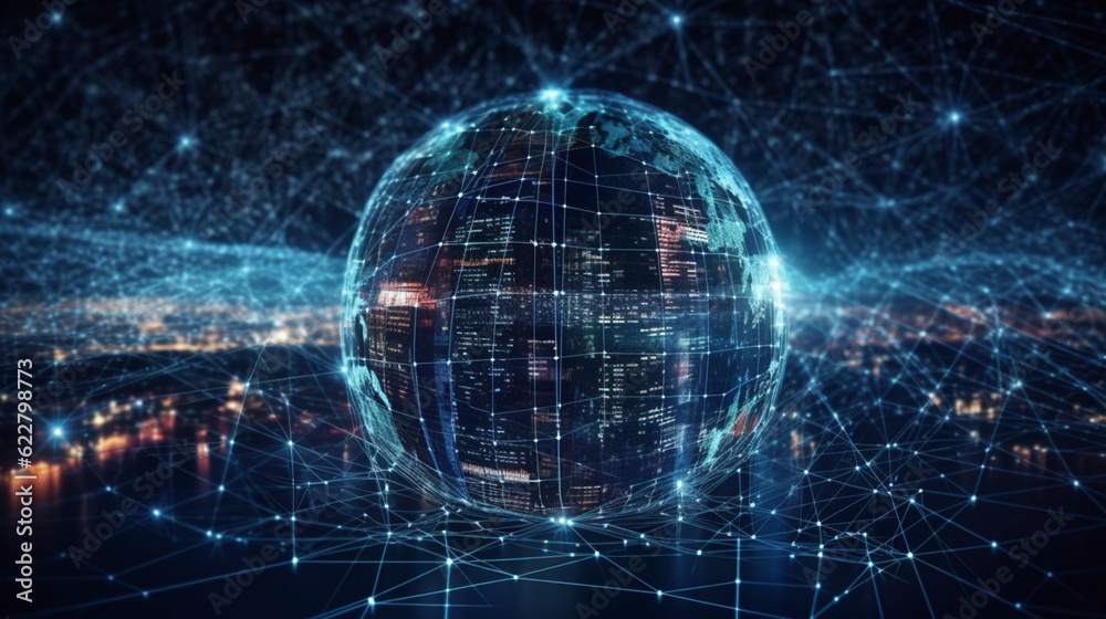 Global business network, digital technology, data exchange concept. Business Intelligence and cloud computing, digital marketing, data processing and blockchain technology Global business network, digital technology, data exchange concept. Business Intelligence and cloud computing, digital marketing, data processing and blockchain technology