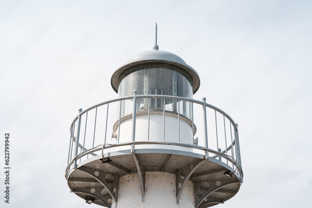 Close view of the top of the lighthouse