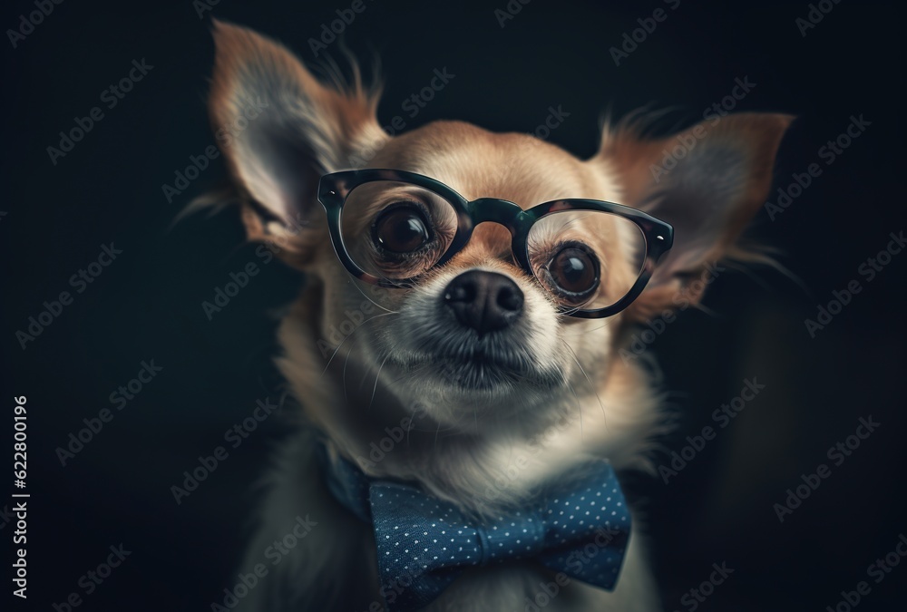 dog with glasses	