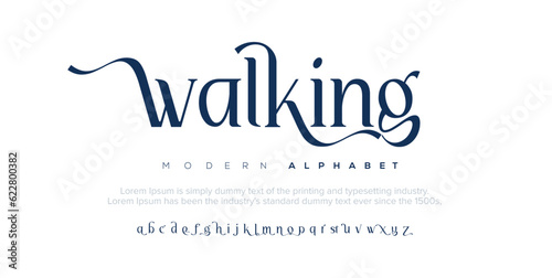 Walking is uneven, unexpected, playful font. Vector bold font for headings, flyer, greeting cards, product packaging, book cover, printed quotes, logotype, apparel design, album covers, etc