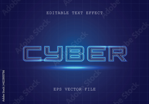 Cyber editable text effect graphic style