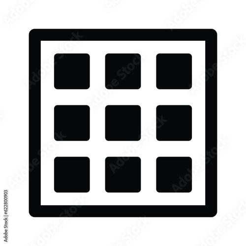 Gallery, grid, grid view icon, Black vector graphics.