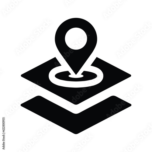 Geospatial, gps, information icon, Black vector graphics.