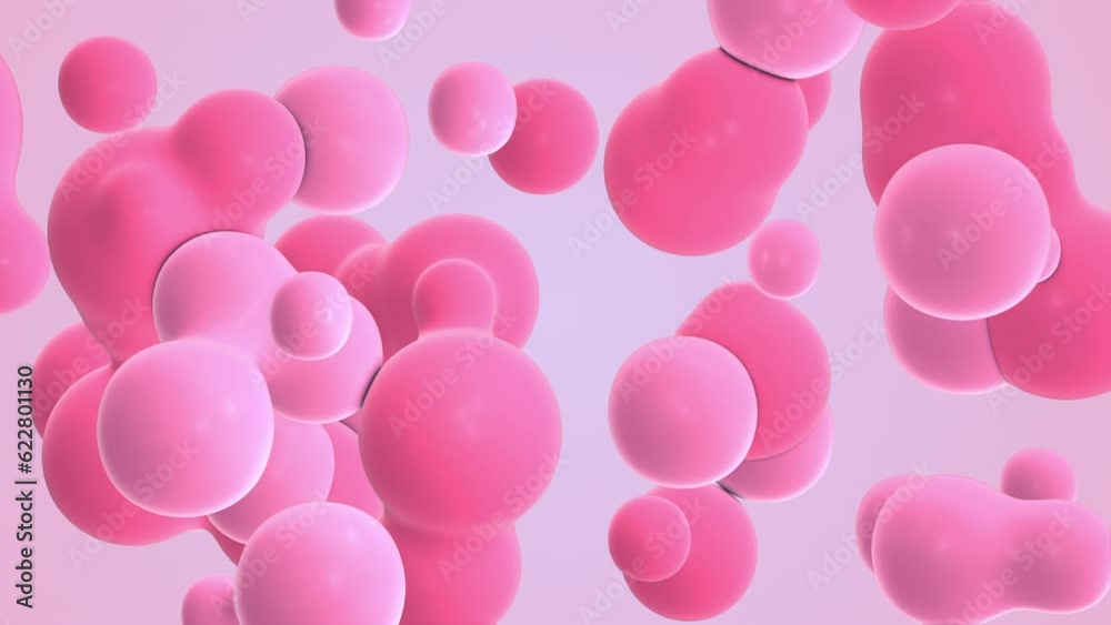 Floating glowing pink drops of liquid. Abstract wavy background modern style. 3d rendering digital seamless loop animation. 4K Motion graphic design. Floating glowing pink drops of liquid. Abstract wavy background modern style. 3d rendering digital seamless loop animation. 4K Motion graphic design.