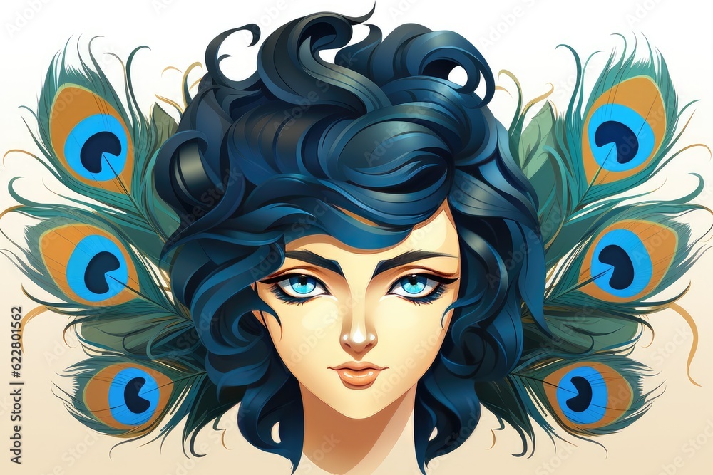 Illustration of Lord Krishna in cartoon style for Janmashtami holiday. Generative AI Illustration of Lord Krishna in cartoon style for Janmashtami holiday. Generative AI