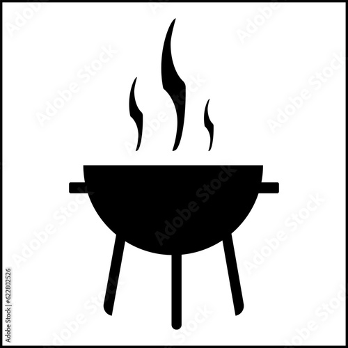 barbecue grill with fire