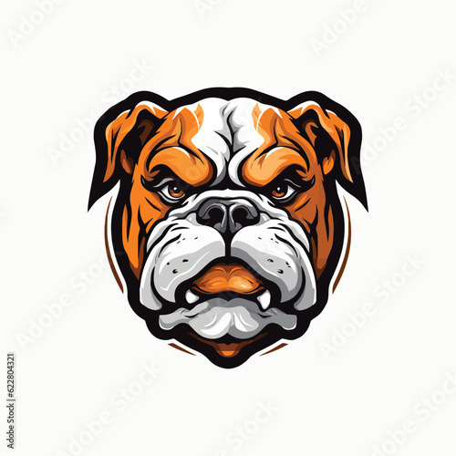 Brown Bull dog Mascot design, Bulldog Vector design isolated on Transparent background, Angry Bull dog Vector illustration, Bulldog Emblem design, Esports Team badge or Cutout for Tshirt design print 