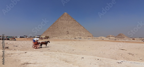 The great pyramid in gza with sphinx UNESCO