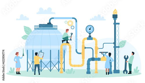 Foto Safety control of oil and gas industry equipment vector illustration